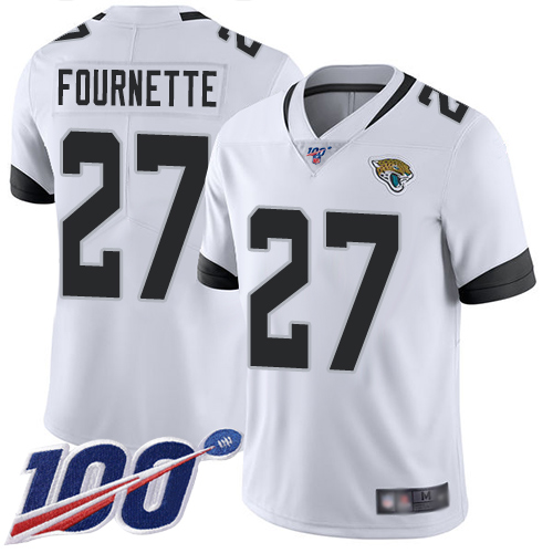 Nike Jacksonville Jaguars #27 Leonard Fournette White Men Stitched NFL 100th Season Vapor Limited Jersey